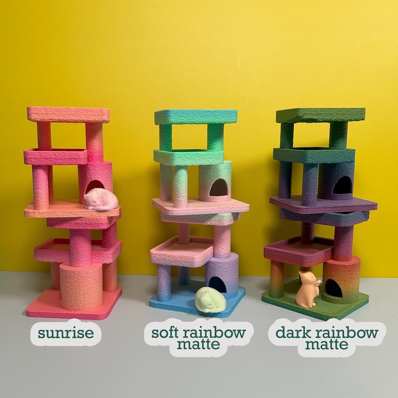 Cat Tree Desk Buddy – Miniature 3D Printed Office Decor image 5