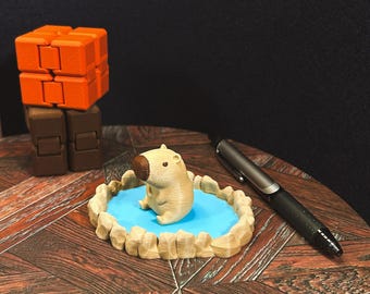 Capybara Desk Buddy – Two Piece Capybara Hot Springs set