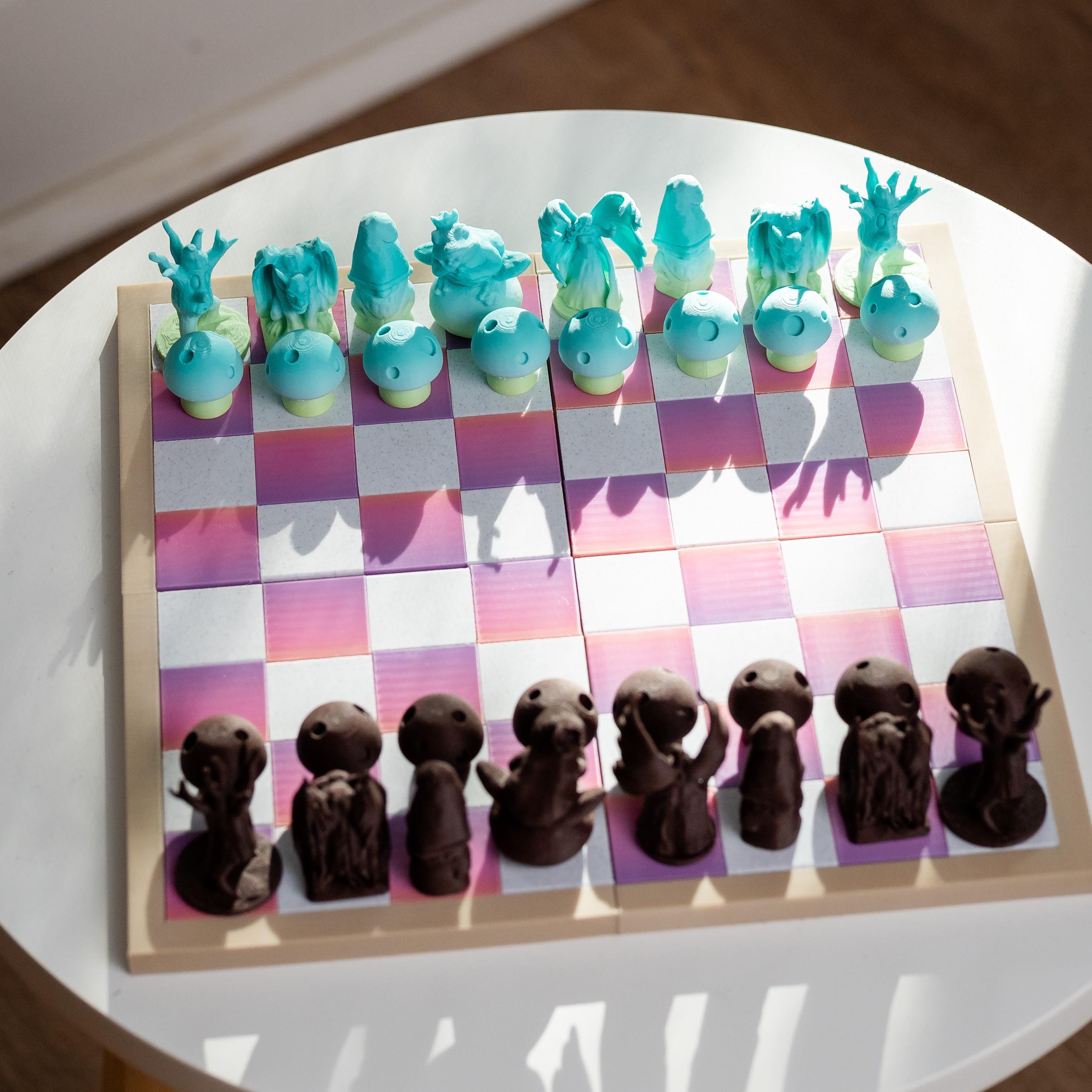 Fairy Tale Mini Chess Pieces - Unique 3D Printed Wooden