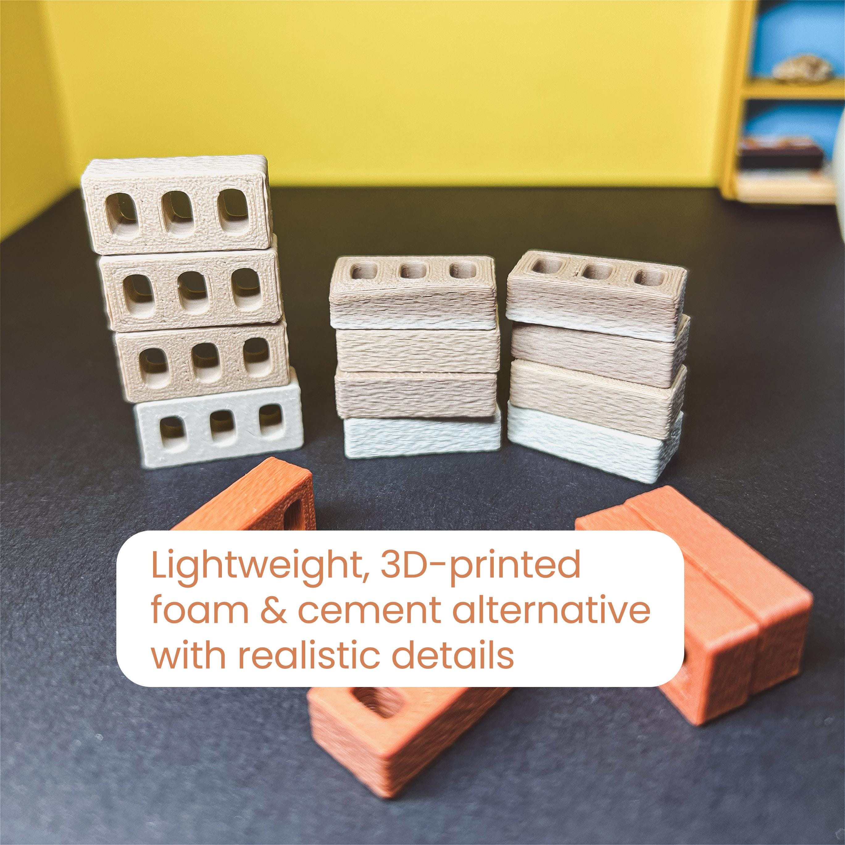 1:12 Scale Bricks in Multiple Colors – 3D Printed Mini Bricks for ...