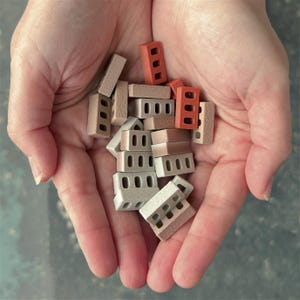 1:12 Scale Bricks in Multiple Colors – 3D Printed Mini Bricks for Dollhouse or Diorama Construction