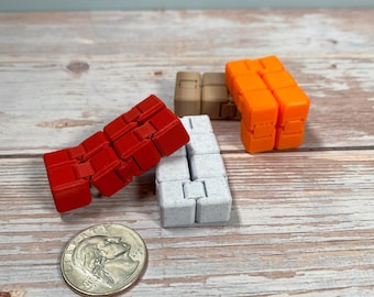 Tiny Infinity Cube Set - Small 3D Printed Quiet Fidget Toy