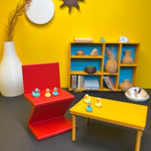 Mini Dollhouse Ducks – Set of 3D Printed Rubber Duckies - 1:12 Scale Miniature Bathtub Decor