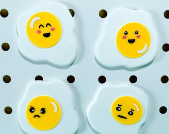 Imanes de huevo frito kawaii: decoración de cocina original