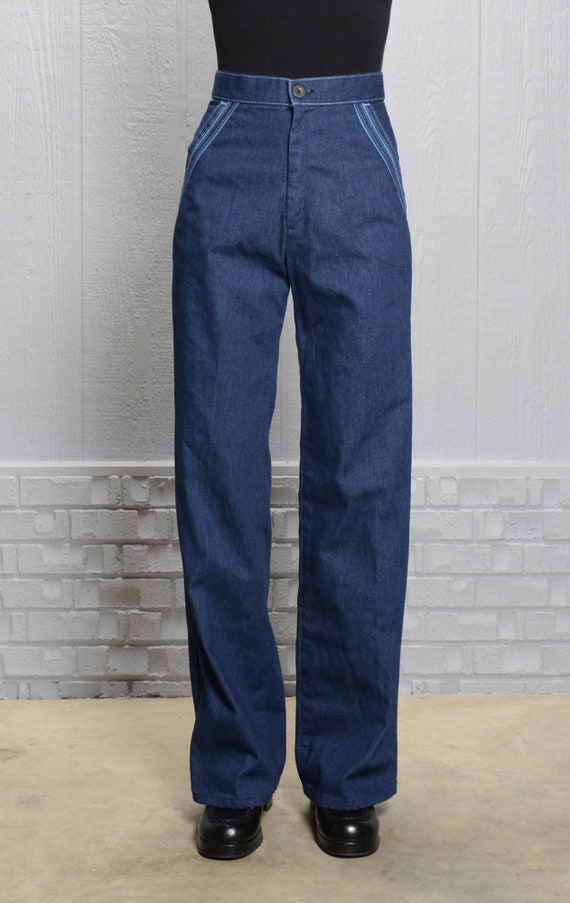 vintage 70s Levi's for Her jeans indigo denim wid… - image 2