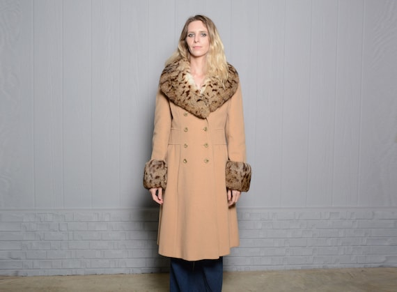 vintage 40s 50s wool princess coat double breasted