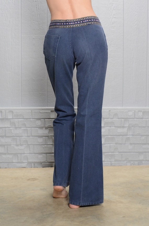 1970s Bell Bottom Jeans 70s Bellbottoms High Waisted Jeans Extra Small Jeans  Extra Long Jeans Vintage Flare Jeans Boho Bell Bottom Jeans 
