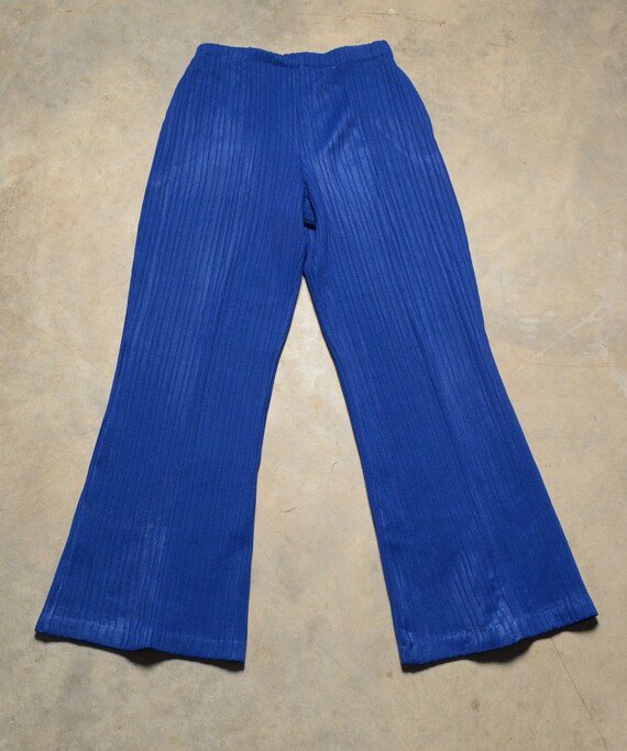 vintage 60s 70s polyester suit flare pant mock ne… - image 4