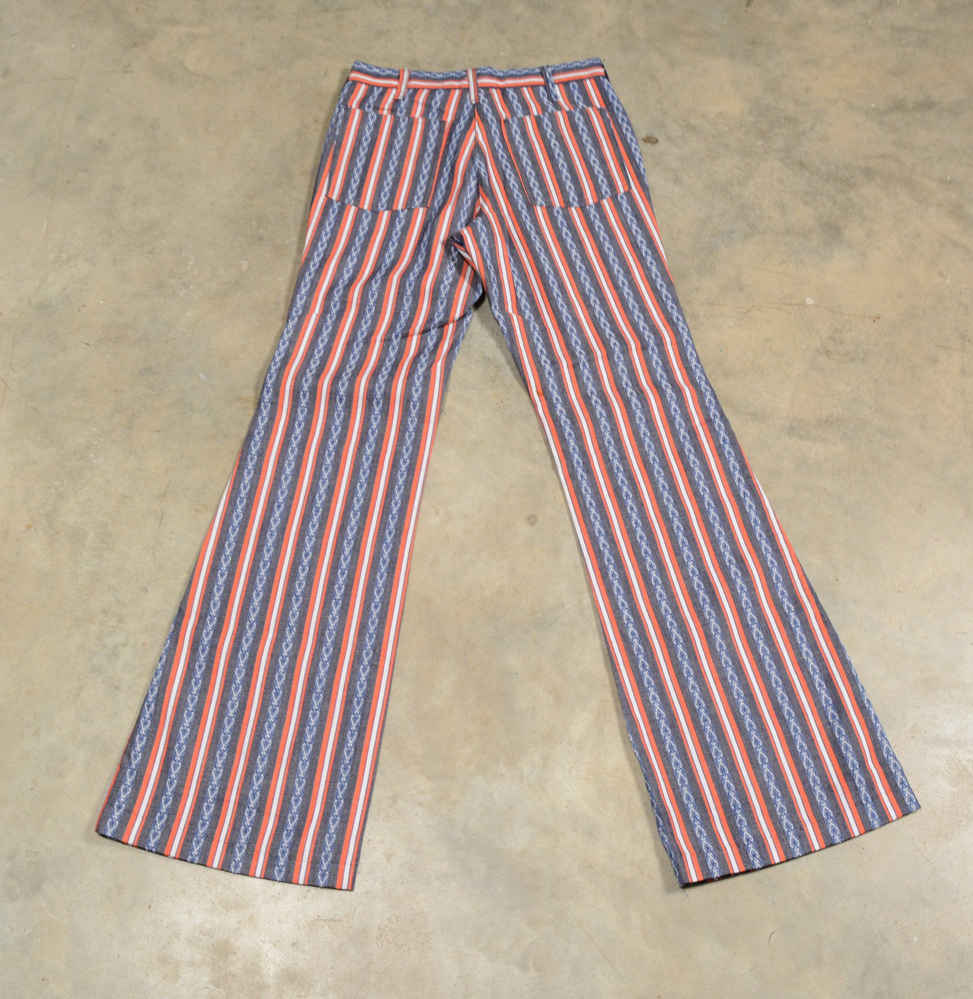 Vintage 60s 70s stripe bellbottom pants red white blue flare | Etsy