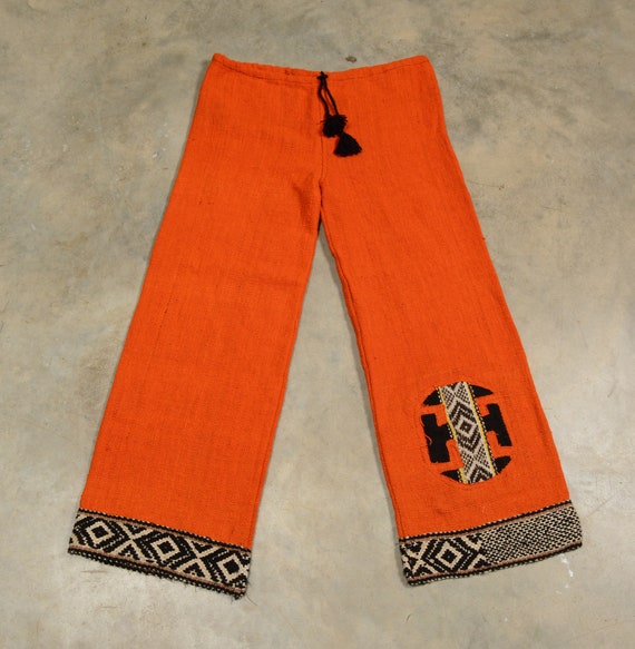 vintage 60s 70s wool pants drawstring waist bellb… - image 4