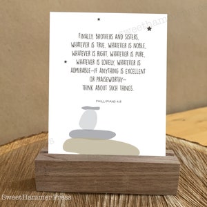 Scripture Cards | Bible Verse Cards Printed Encouragement Cards | Faith Cards | Christian Faith Based Gift | Bible Verses with wood easel