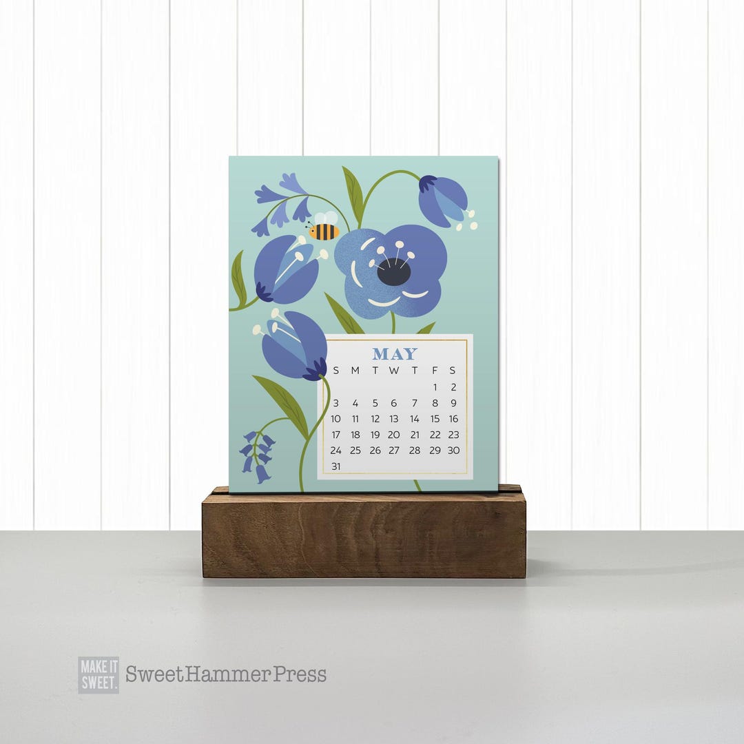 2026 Flower Easel Desk Calendar - Mini Floral Calendar With Optional ...