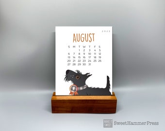 2024 Dog Desk Calendar with Stand | Puppy Calendar | Calendar Dog Gift | Poodle | Labrador | Corgi Dog | gift for her