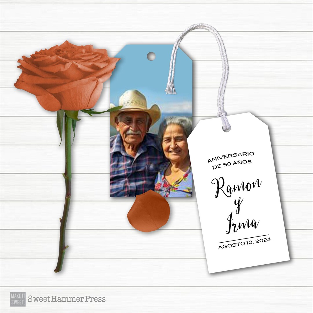 Printed Photo Gift Tags / Anniversary Gift Tags With Wedding Photo ...
