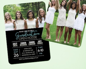 Graduation Party Invitation Group Grad Party Grad Announcement digital High School Senior Party College graduation Invitation girl or guy