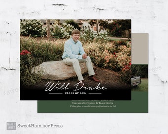 Boy Graduation Announcements for Guys Graduation Party Invitation Girl high school graduation invitations with photos printed or printable
