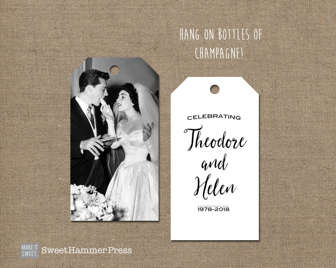 Gift Tags With Photo / Anniversary Party Gift Tags Wedding - Etsy