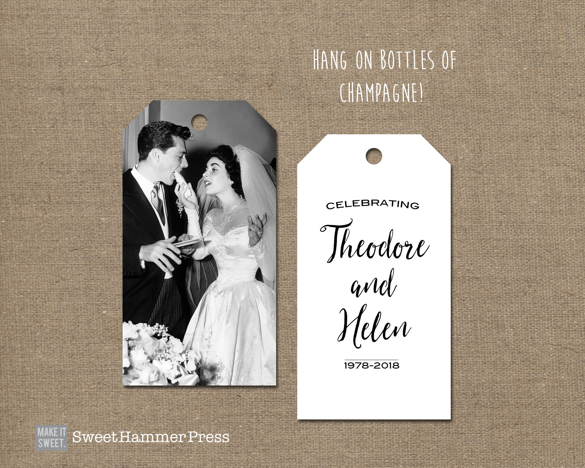 Gift Tags With Photo / Anniversary Party Gift Tags Wedding - Etsy