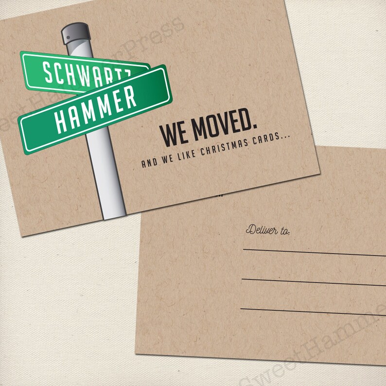 We Moved Cards Street Sign Moving Cards New Home Postcard Just Etsy