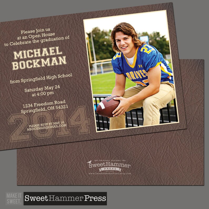 High School Graduation Invitation Guy Photo Graduation Invite Boy Graduation Announcement Boy Printable Grad Invite Printed Invites