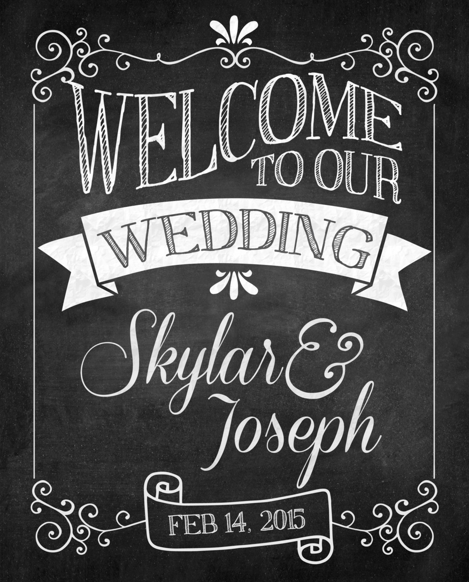 to Our Wedding Chalkboard Sign Wedding Signs Printed Etsy