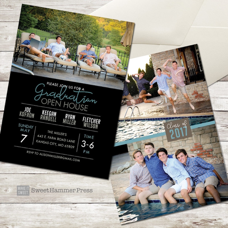 Group Graduation Party Invitation Group Grad Party Grad Etsy