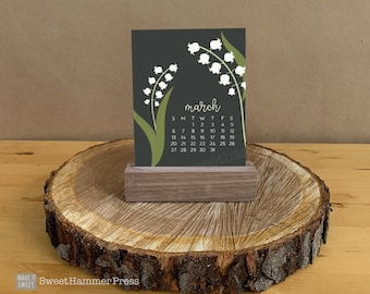 2024 Easel floral Desk Calendar with Stand Floral Calendar | Easel Calendar Gift | Desk Calendar with flowers | Nature Calendar