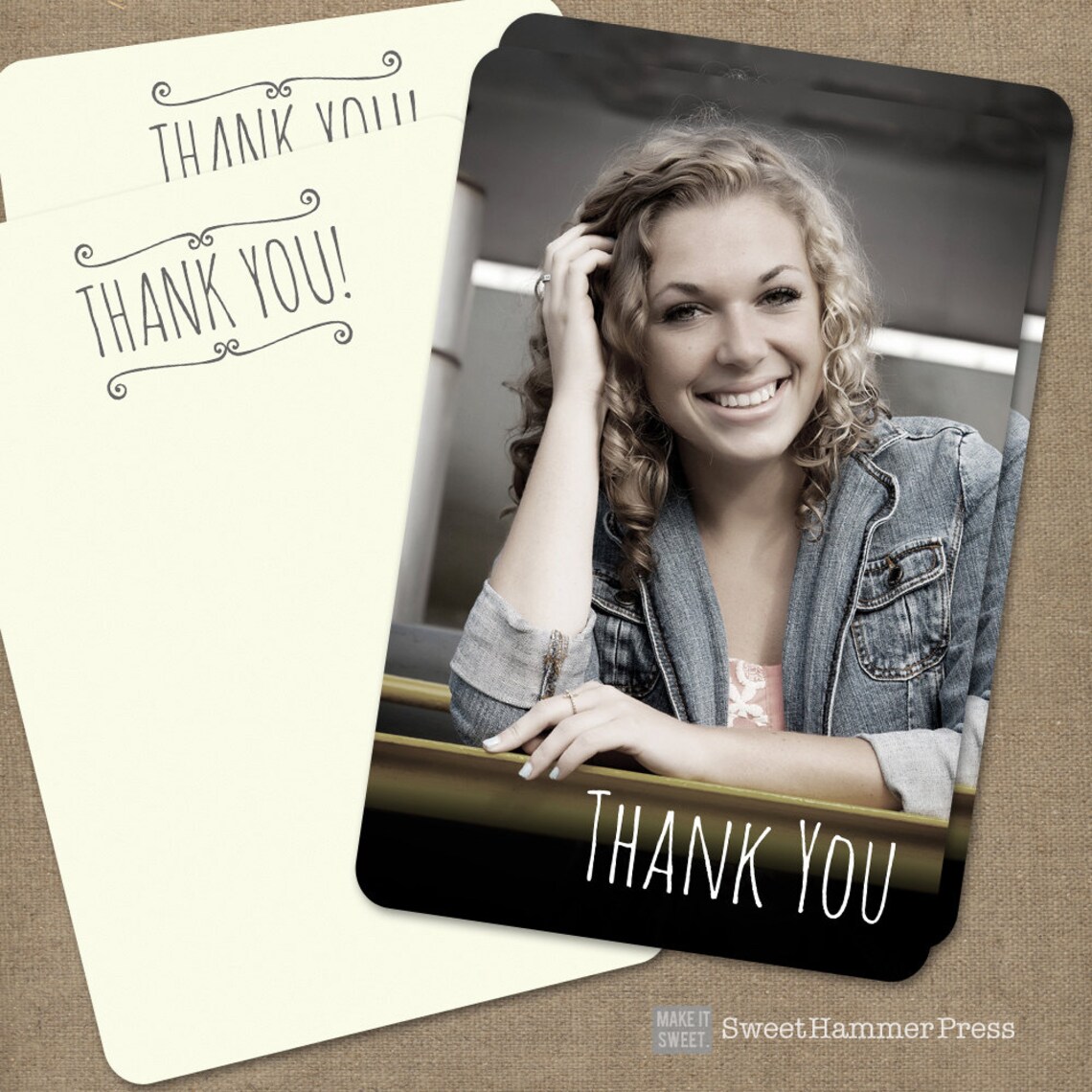 Graduation Thank You Cards With Photo Personalized Thank You Etsy
