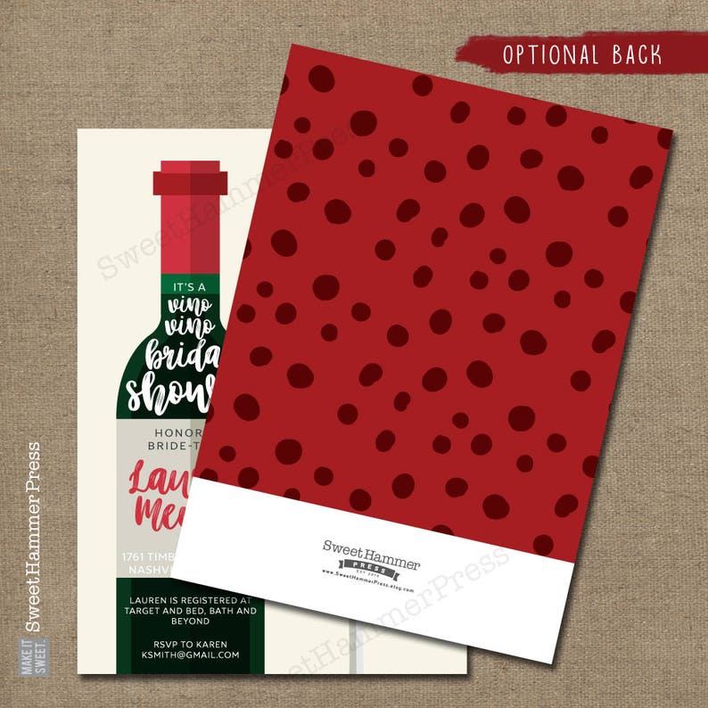 Wine Themed Bridal Shower Invitation Vineyard Theme Wedding Etsy