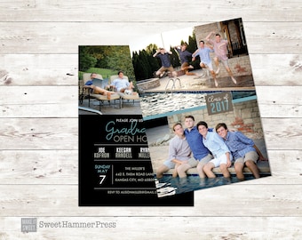 Group Graduation Party Invitation Group Grad Party Grad Announcement digital High School Senior Party College graduation Invitation girl guy