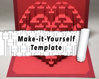 DIY Template - Heart O' My  Heart Kirigami Pop-up paper sculpture