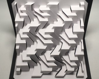 DIY Template - "PebbleFalls" Kirigami Pop-up paper sculpture