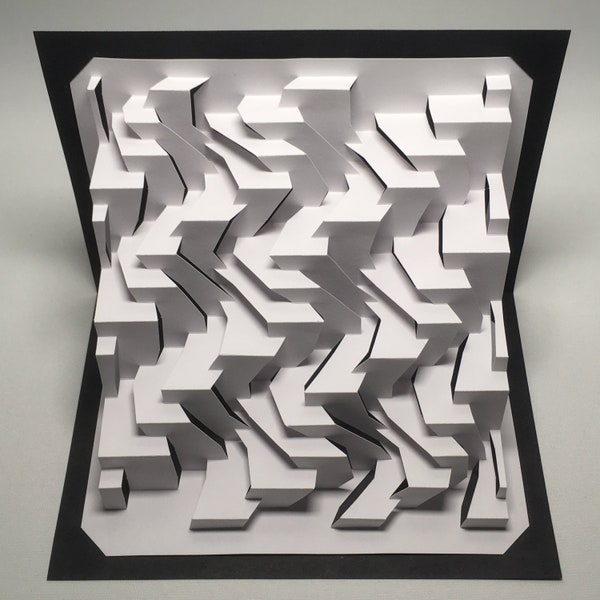 Gabarit DIY - "PebbleFalls" Kirigami Pop-up sculpture en papier