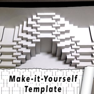 DIY Template - &quot;Waves 4&quot; Kirigami Pop-up paper sculpture