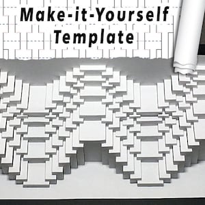 DIY Template - &quot;Waves 5 Sloshey&quot; Kirigami Pop-up paper sculpture