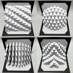 DIY Vorlagen Multi Kit V Ausbuchtungen Kirigami Pop-up Papierskulptur Muster Bild 2
