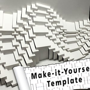 DIY Template - &quot;Waves 5 Swoop&quot; Kirigami Pop-up paper sculpture