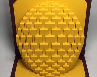 9x9 Obloid : kirigami pop-up paper sculpture