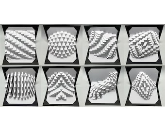 DIY Templates - "Multi Kit V – Bulges" Kirigami Pop-up paper sculpture patterns