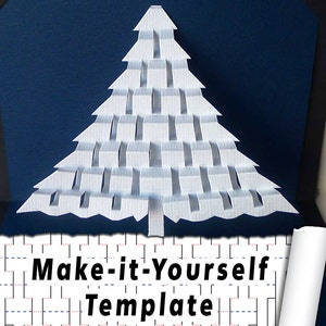 DIY Template - &quot;Silent Night Christmas Tree Card&quot; Kirigami Pop-up paper sculpture