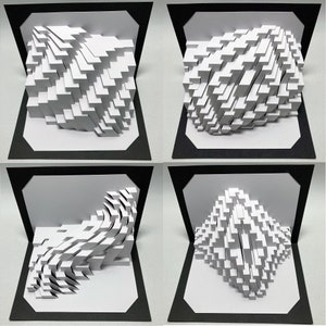 DIY Vorlagen Multi Kit V Ausbuchtungen Kirigami Pop-up Papierskulptur Muster Bild 3