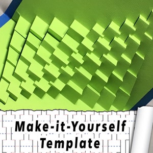 DIY Template - "Torsion 4 / Twist 35" Kirigami Pop-up paper sculpture