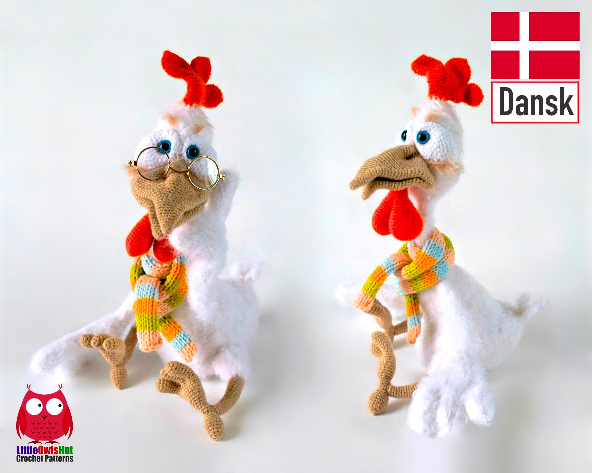 126dk Hvid Hane Amigurumi Haekle Opskrift Pdf Af Astashova Etsy Denmark