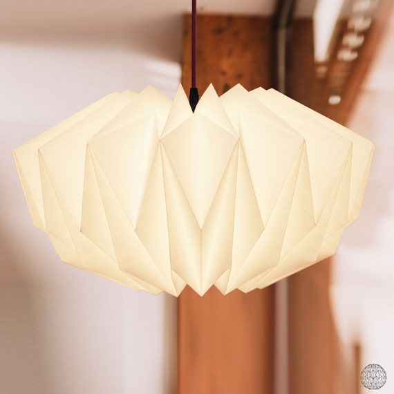 Origami Paper Lampshade Aladdin 50 Cm White Etsy