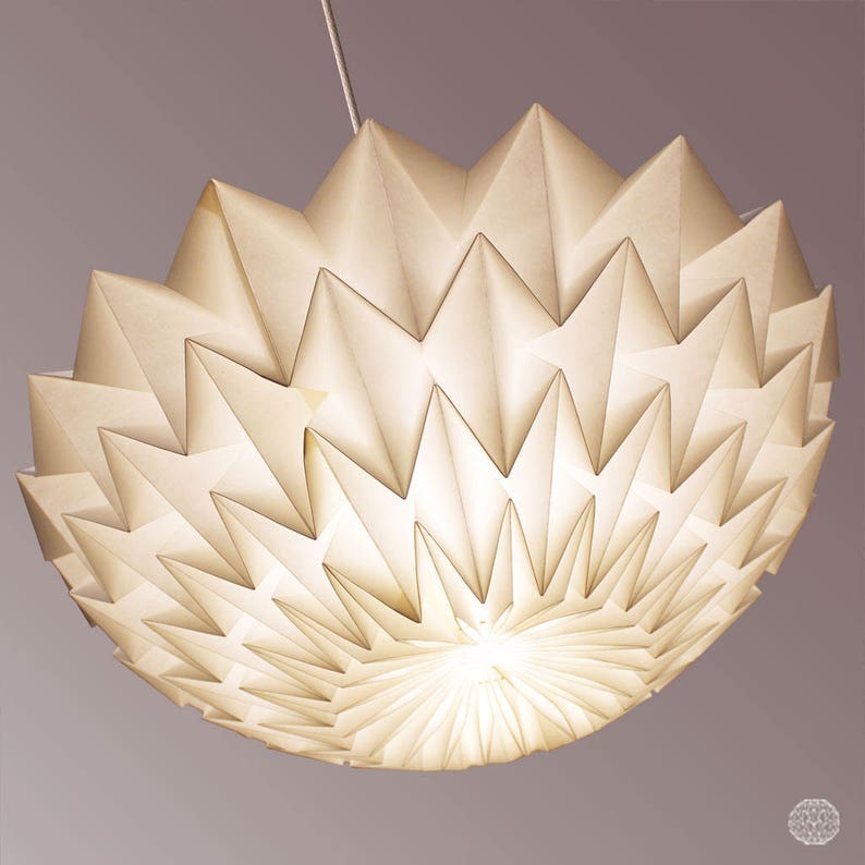 Origami Paper lampshade Discus white/ small Etsy