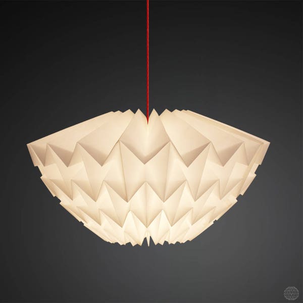 Lampe origami : Discus [ Moyen - Blanc]