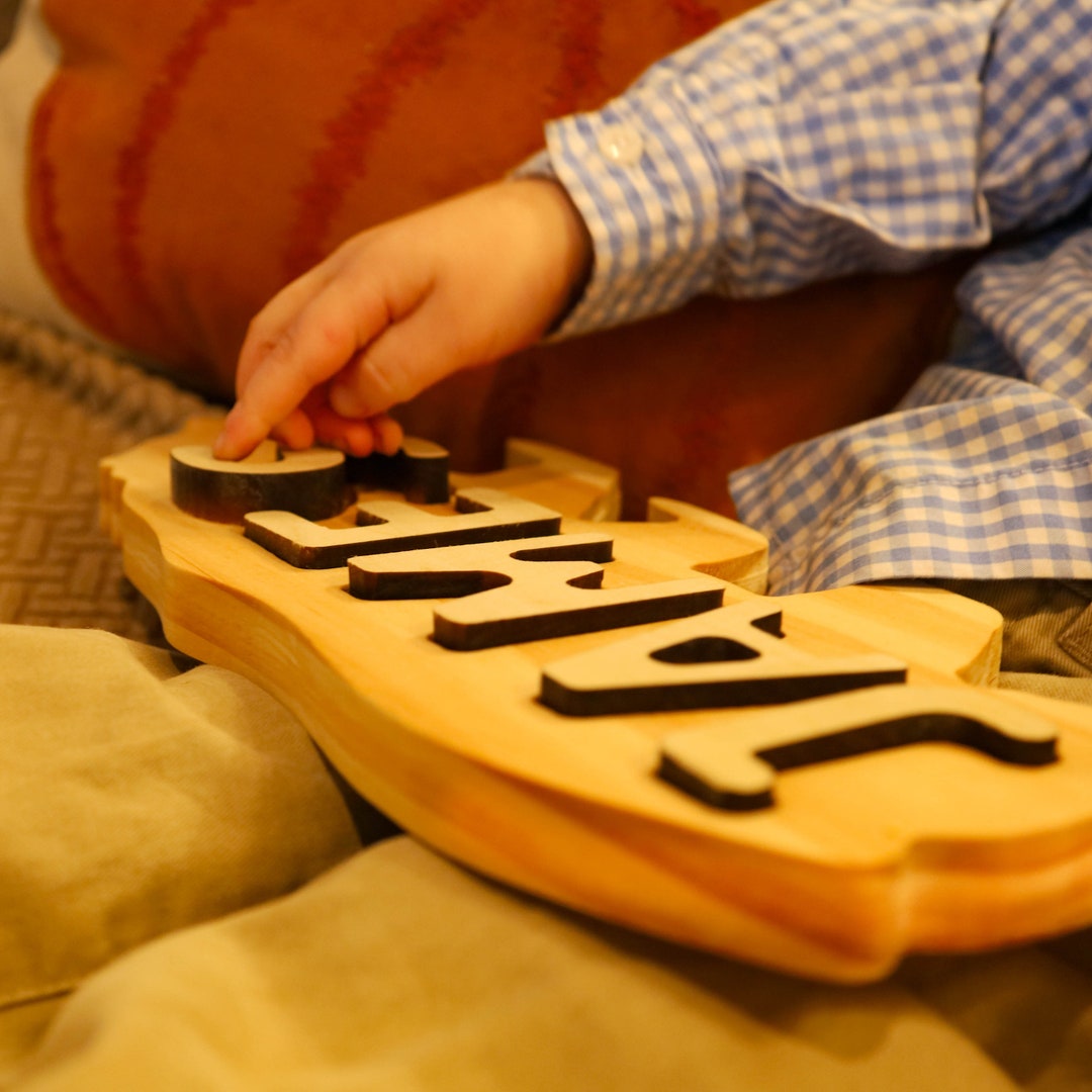 1 Year Old Christmas Gift Wooden Natural Bear Name Puzzle Etsy 1 Year Old Christmas Gift