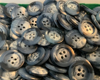 200  Vintage Permaloid Buttons  Blue & White