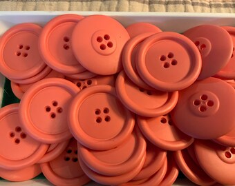 75 Vintage Permaloid Buttons Large - Salmon