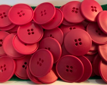 75 Vintage Permaloid Buttons Large Red